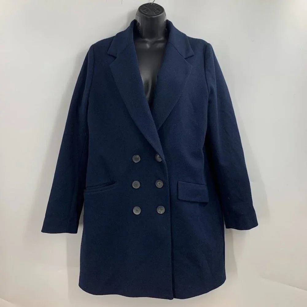 Zara Women's Wool Blend 3 Button Long Sleeve Notch‎ Lapel Twill Jacket Size M